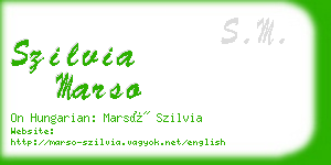 szilvia marso business card